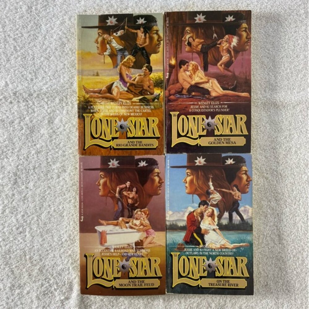 Vintage Lone Star Action Western Romance Novel x4